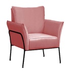 Poltrona Joelma Suede Rose Base Preto Bnn Decor