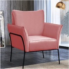 Poltrona Joelma Suede Rose Base Preto Bnn Decor