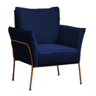 Poltrona Joelma Veludo Azul Marinho Base Bronze Bnn Decor