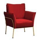 Poltrona Joelma Veludo Vermelho Base Dourado Bnn Decor
