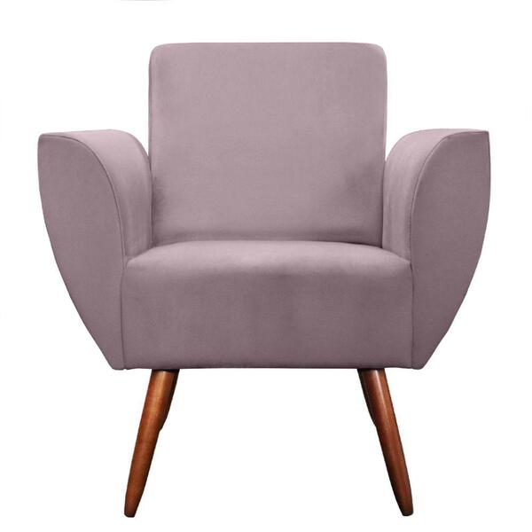 Poltrona Jolly Amamentação E Descanso Veludo Rosê Kasa Sofá