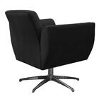 Poltrona Jolly Base Giratória De Alumínio Veludo Preto Kasa S