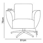 Poltrona Jolly Base Giratória De Alumínio Veludo Rosê Kasa So