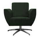 Poltrona Jolly Base Giratória De Alumínio Veludo Verde D'rost