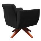 Poltrona Jolly Base Giratória De Madeira Veludo Preto Kasa So