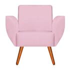 Poltrona Jolly Decorativa Suede Rosa Bebê D'rost