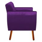 Poltrona Josy Acetinado Roxo Pés Palito Castanho D'rossi