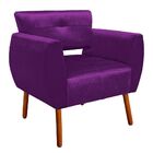 Poltrona Josy Acetinado Roxo Pés Palito Castanho D'rossi