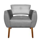 Poltrona Josy Corino Cinza Pés Palito Castanho D'rossi