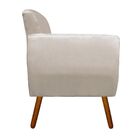 Poltrona Josy Suede Bege Pés Palito Castanho D'rossi