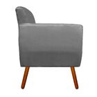 Poltrona Josy Suede Pés Palito Castanho D'rossi - Grafite