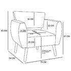 Poltrona Josy Suede Pés Palito Castanho D'rossi - Grafite