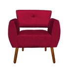 Poltrona Josy Suede Pés Palito Castanho D'rossi - Vermelho