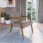 Poltrona Joy Poliéster Cinza E Nogueira