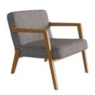 Poltrona Joy Poliéster Cinza E Nogueira