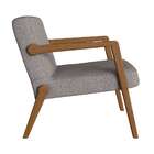 Poltrona Joy Poliéster Cinza E Nogueira