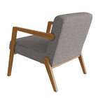 Poltrona Joy Poliéster Cinza E Nogueira