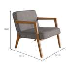 Poltrona Joy Poliéster Cinza E Nogueira