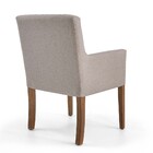 Poltrona Joy Tressê Linho Bege C-470 Base De Madeira - D'rossi