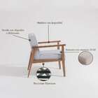 Poltrona Julia Cinza E Nogueira