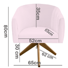 Poltrona Julia Decoração Base Giratória Salão Clinica Cadeira