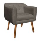 Poltrona Julia Suede Marrom Rato Pés Palito D01 - D'rossi