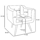 Poltrona Julia Suede Rosa Bebê Pés Palito Castanho D01 - D'ro