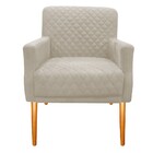 Poltrona Juliana Pés Palito Mel Suede Bege - Amarena Móveis