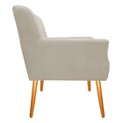 Poltrona Juliana Pés Palito Mel Suede Bege - Amarena Móveis