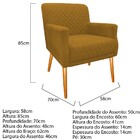 Poltrona Juliana Pés Palito Mel Suede Mostarda - Amarena Móve