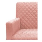 Poltrona Juliana Pés Palito Mel Suede Rosê - Amarena Móveis