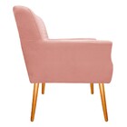 Poltrona Juliana Pés Palito Mel Suede Rosê - Amarena Móveis