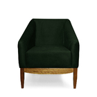 Poltrona Juliana Veludo Base Fixa De Madeira - D'rossi - Velu