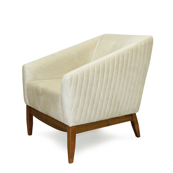 Poltrona Juliana Veludo Base Fixa De Madeira - D'rossi - Velu