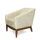 Poltrona Juliana Veludo Bege D-153 Base Fixa De Madeira - D'r