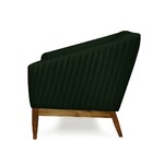 Poltrona Juliana Veludo Esmeralda D-506 Base Fixa De Madeira