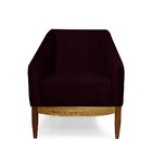 Poltrona Juliana Veludo Roxo Grape B-292 Base Fixa De Madeira