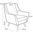 Poltrona Juliet Base De Madeira C-107 Linho Bege Domi
