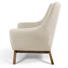 Poltrona Juliet Base De Madeira C-107 Linho Bege Domi