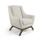 Poltrona Juliet Linho Cru C-316 Base De Madeira D07 - D'rossi