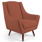 Poltrona Juliet Pés De Madeira B-262 Veludo Telha Domi