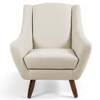 Poltrona Juliet Pés De Madeira C-107 Linho Bege - Domi