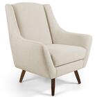 Poltrona Juliet Pés De Madeira C-107 Linho Bege - Domi