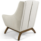 Poltrona Julliet Base De Madeira Linho Rústico Ecru