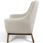 Poltrona Julliet Base De Madeira Linho Rústico Ecru