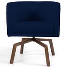 Poltrona Ka Madeira Betina B304 Veludo Azul Marinho