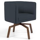 Poltrona Ka Madeira Betina C465 Linho Chumbo