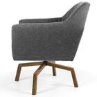 Poltrona Ka Madeira Dani B159 Linho Cinza