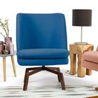 Poltrona Ka Madeira Pérsia B170 Suede Azul