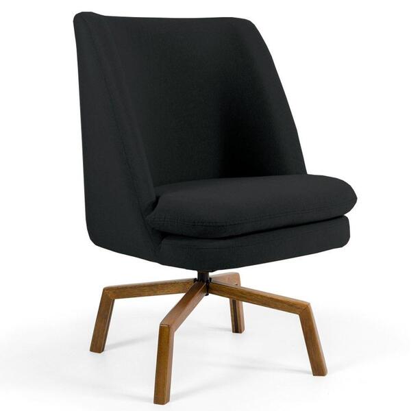 Poltrona Ka Madeira Pérsia B300 Suede Preto